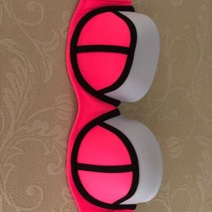 Pink strapless bathing suit